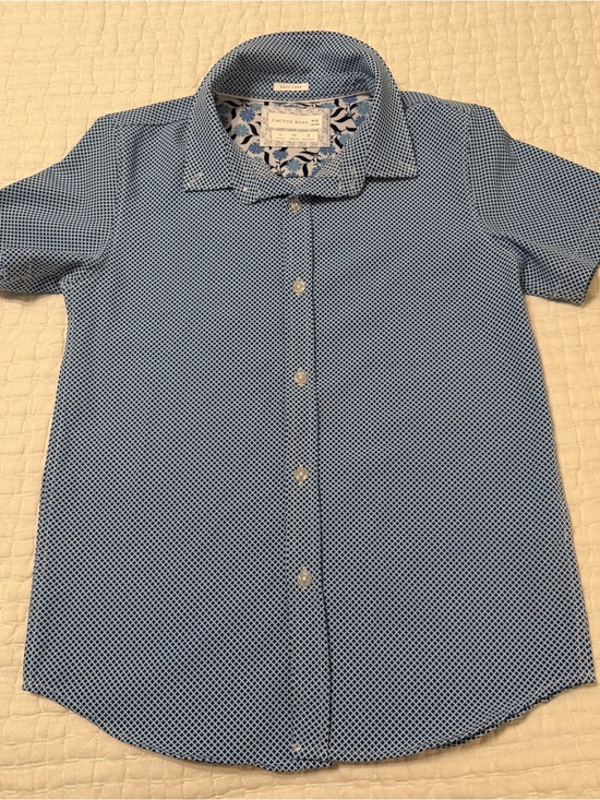 Cactus Boys Other - Cactus Boys Blue Geo Print Short Sleeve Shirt - Kids
